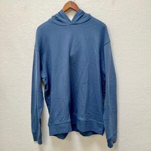 GAP Womens Blue‎ Textured Hoodie Sweatshirt Size Large Casual Lightweight
